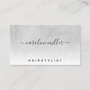 Silver Marble Foil Elegante Makeup Beauty Salon Visitenkarte