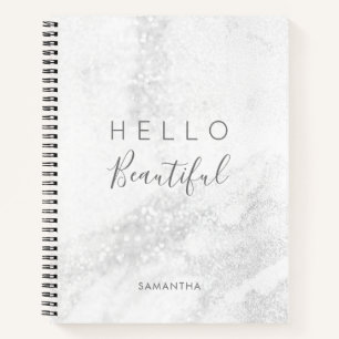 Silver Marble Glitzer / Hello Beautiful  Notizbuch