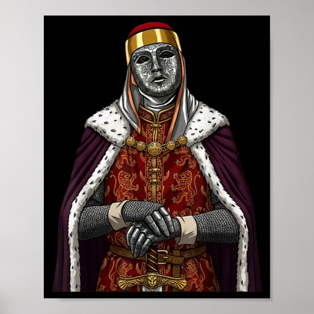 Silver Mask King Baldwin Iv Golden Mask Medieval A Poster (Vorne)