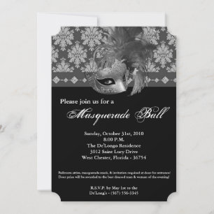 Silver Masquerade Ball Maskenkostüm Halloween Teil Einladung