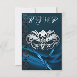 Silver Masquerade Blue Jewele UAWG Einladung