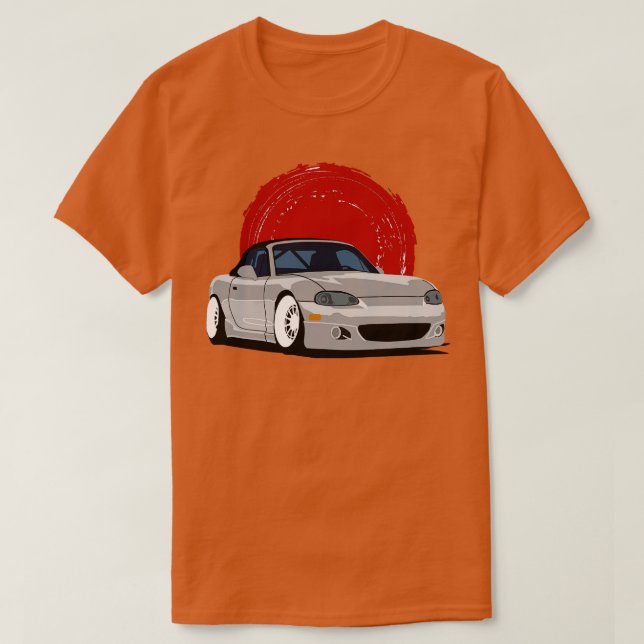 Silver Mazda Miata NB T-Shirt (Design vorne)