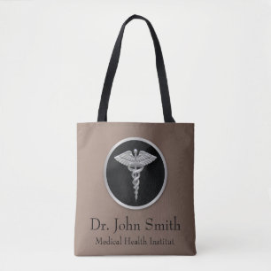 Silver Medical Caduceus - All-over-Print Tote Bag Tasche