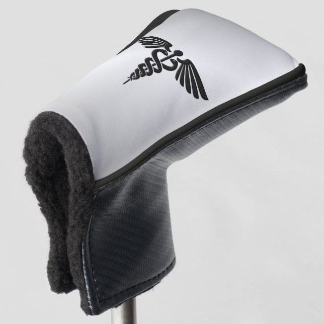 Silver Medical Caduceus Golf Headcover (3/4 Vorderseite)