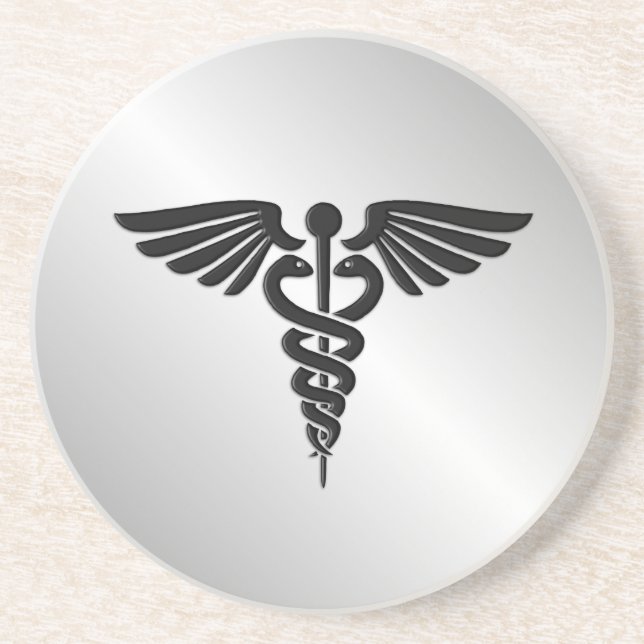 Silver Medical Caduceus Untersetzer (Vorne)