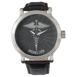 Silver Medical Symbol Personalisiert Krankenschwes Armbanduhr