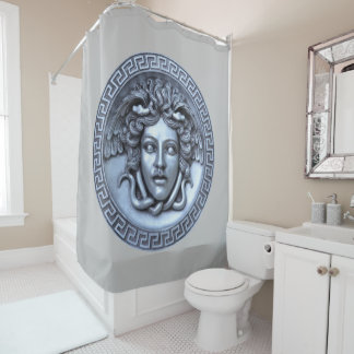 Silver Medusa Gray Duschvorhang