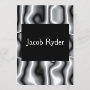 Silver Metal Bar Mitzvah Invite Einladung