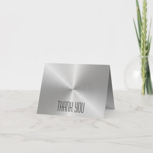 Silver Metal Shine - Vielen Dank Note Card Dankeskarte (Vorderseite)