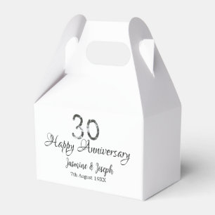 Silver Metallic 30. Happy Jubiläum Name hinzufügen Geschenkschachtel