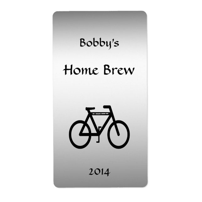 Silver Metallic Bicycle Beer Label (Vorne)