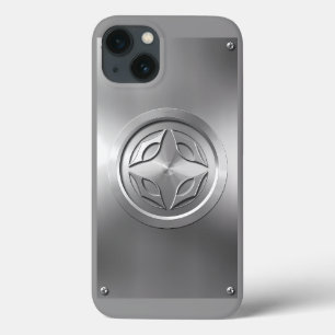 Silver Metallic Carved Design auf Grau Case-Mate iPhone Hülle