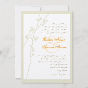 Silver Metallic & Coral Blume Einladung zur Hochze