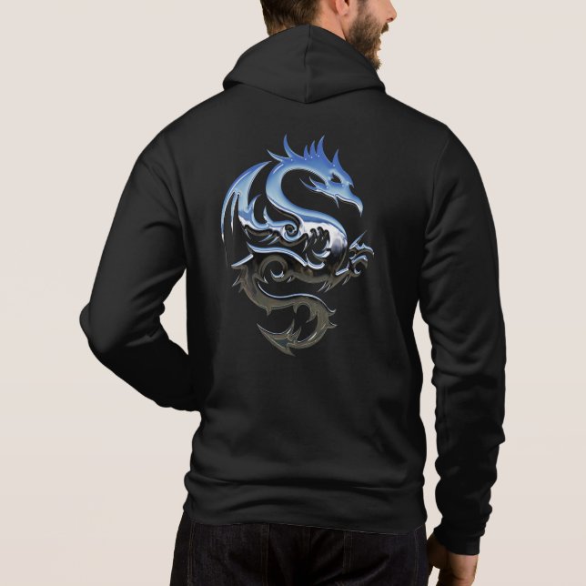 Silver Metallic Dragon Hoodie (Rückseite)