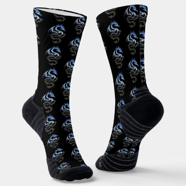Silver Metallic Dragon Socken (Gewinkelt)