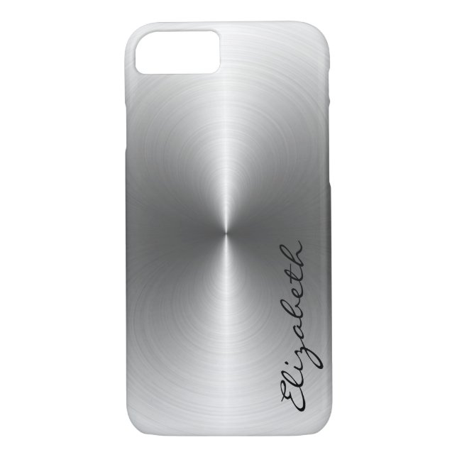 Silver Metallic Edelstahlaussehen Case-Mate iPhone Hülle (Rückseite)