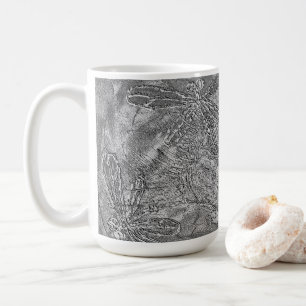 Silver Metallic Embossed Dragonflies Kaffeetasse