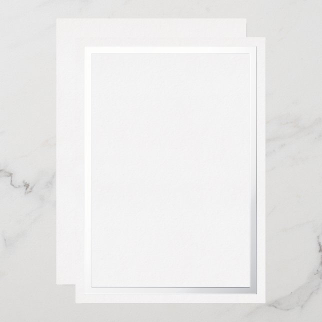 Silver Metallic Foil Border Cards Folieneinladung (Vorderseite/Rückseite)