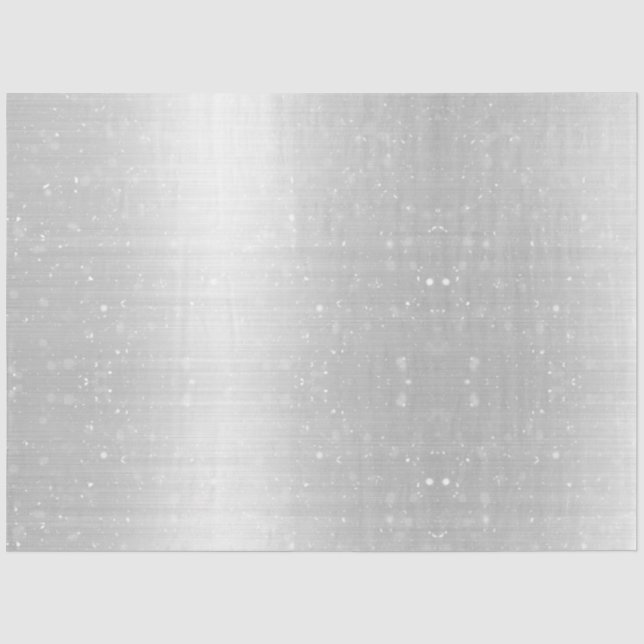Silver Metallic Foil White Snow Weihnachten Seidenpapier (Vorderseite)