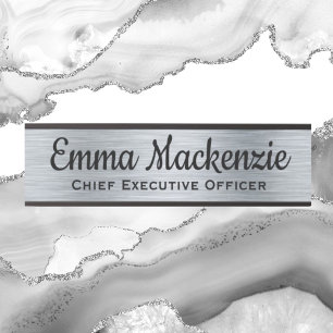 Silver Metallic Look Hanging Türschild Namensplatt