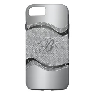 Silver Metallic Look mit Diamanten Muster 2a iPhone 8/7 Hülle