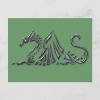 Silver Metallic Sea Dragon Postkarte