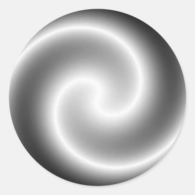 Silver Metallic Swirl Round Sticker (Vorderseite)
