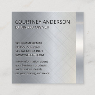 Silver Metallic Trim Quadratische Visitenkarte