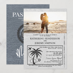 Silver Mexico Passport Hochzeit Einladung