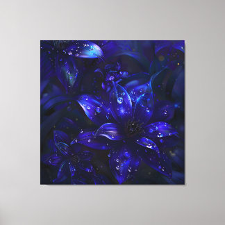 Silver Midnight Blooms Leinwanddruck