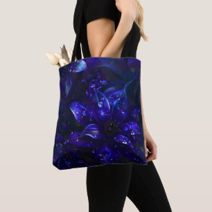 Silver Midnight Blooms Tasche