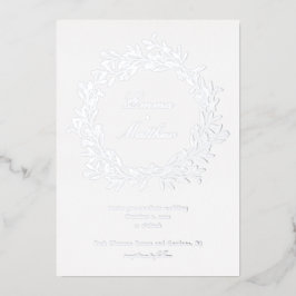 Silver Minimalistisch Boho Floral Garden Folieneinladung
