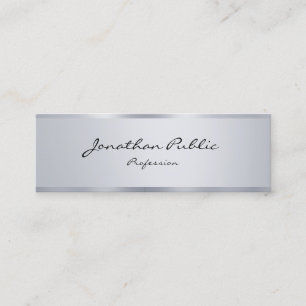 Silver Minimalistisch Trendy Moderne Elegante Typo Mini Visitenkarte