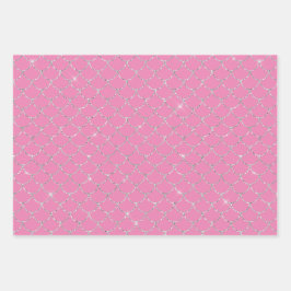 Silver Mint Aqua Pink Meerjungfrau Geschenkpapier Set