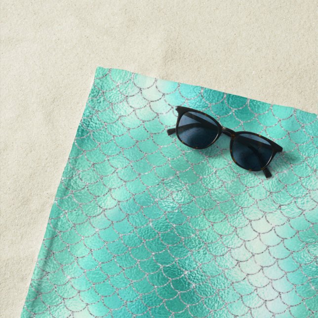 Silver Mint Mermaid Strandtuch (Beispiel)