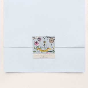 Silver Mist & Black Queen Bee and Crown Vielen Dan Quadratischer Aufkleber