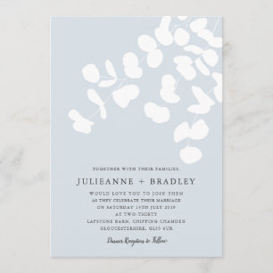 Silver Mist Eukalyptus Greenery Moderne Hochzeit Einladung
