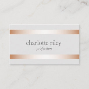 Silver Modern Rose Gold Streifen Stilvoll Visitenkarte