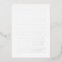 Silver Modern Simple Typografy Überraschung Geburt