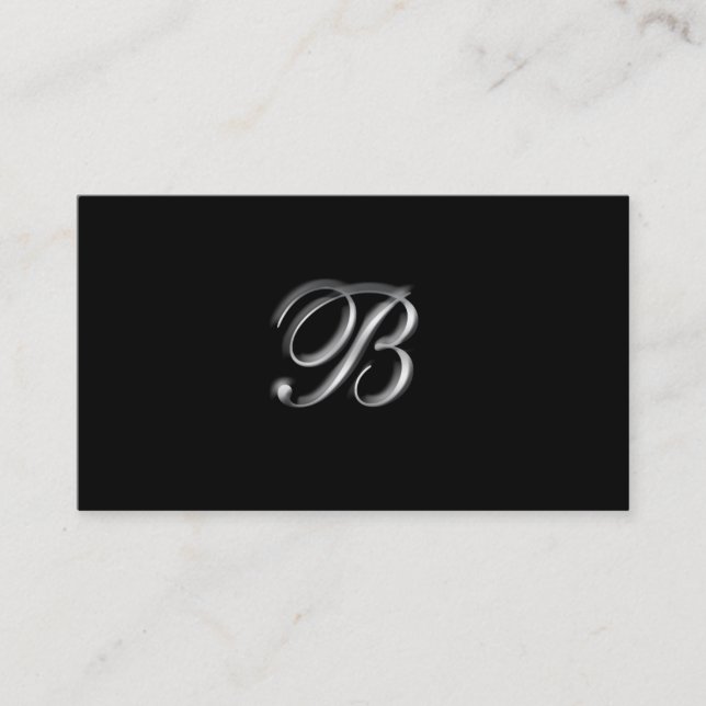 Silver Monogram B Business Cards Visitenkarte (Vorderseite)
