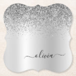 Silver Monogram Glitzer Sparkle Girly Script Untersetzer<br><div class="desc">Silberne Imitate belichten metallische Sparkle-Glitzer gebürstete Metal Monogram Name Paper Untersetzer. Dies macht den perfekten Abschluss,  Geburtstag,  Hochzeit,  Brautparty,  Jubiläum,  Babydusche oder Junggeselinnen-Abschied Geschenk für jemanden,  die Lieben glamourösen Luxus und schicke Stile.</div>