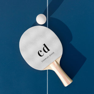 Silver Monogram-Inittits Name minimalistisch Tischtennis Schläger