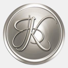Silver Monogram K Umschlag Aufkleber