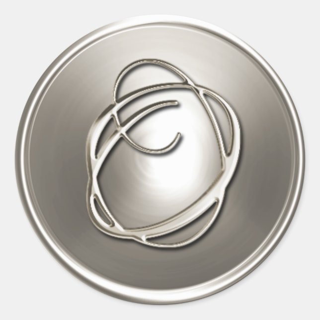 Silver Monogram O Umschlag Aufkleber (Vorderseite)