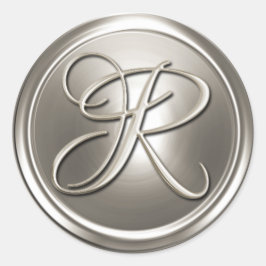 Silver Monogram R Umschlag Aufkleber