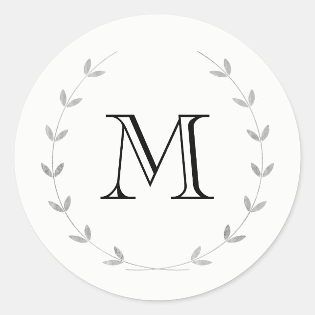 Silver Monogram Sticker (Vorderseite)
