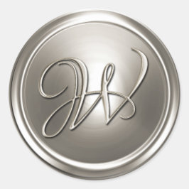 Silver Monogram W Umschlag Aufkleber