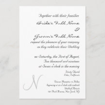 SILVER MONOGRAM WEDERINVITATIONSTEMPLATE