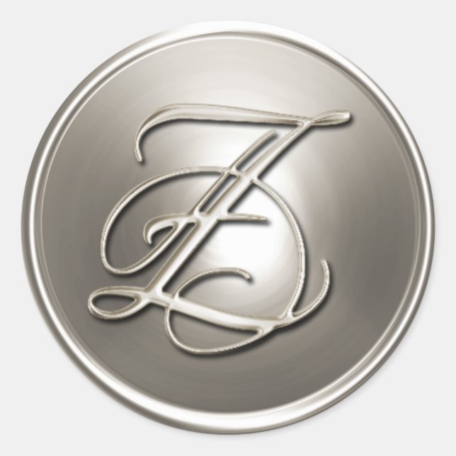 Silver Monogram Z Umschlag Aufkleber (Vorderseite)