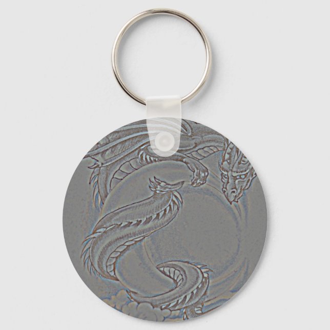 Silver Moon Dragon Schlüsselanhänger (Vorderseite)